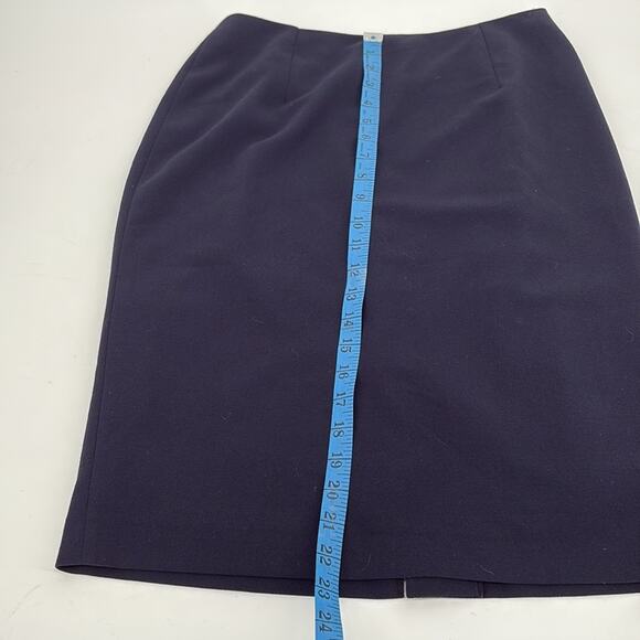 Vintage Charles Gray London Women’s Navy Knee Length Pencil Skirt Size 6 Poly - Picture 9 of 11
